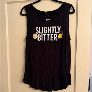 Torrid Black Tank with 'Slightly Bitter' Graphic